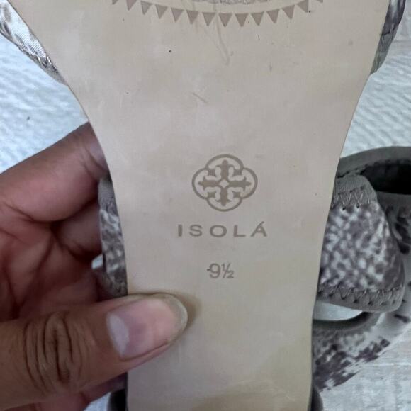 Isola Snakeskin Zip Up Brown Stiletto Heels - Size 9.5 - Picture 6 of 10